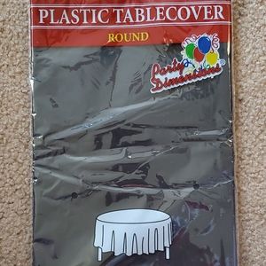 84" plastic Tablecloth black